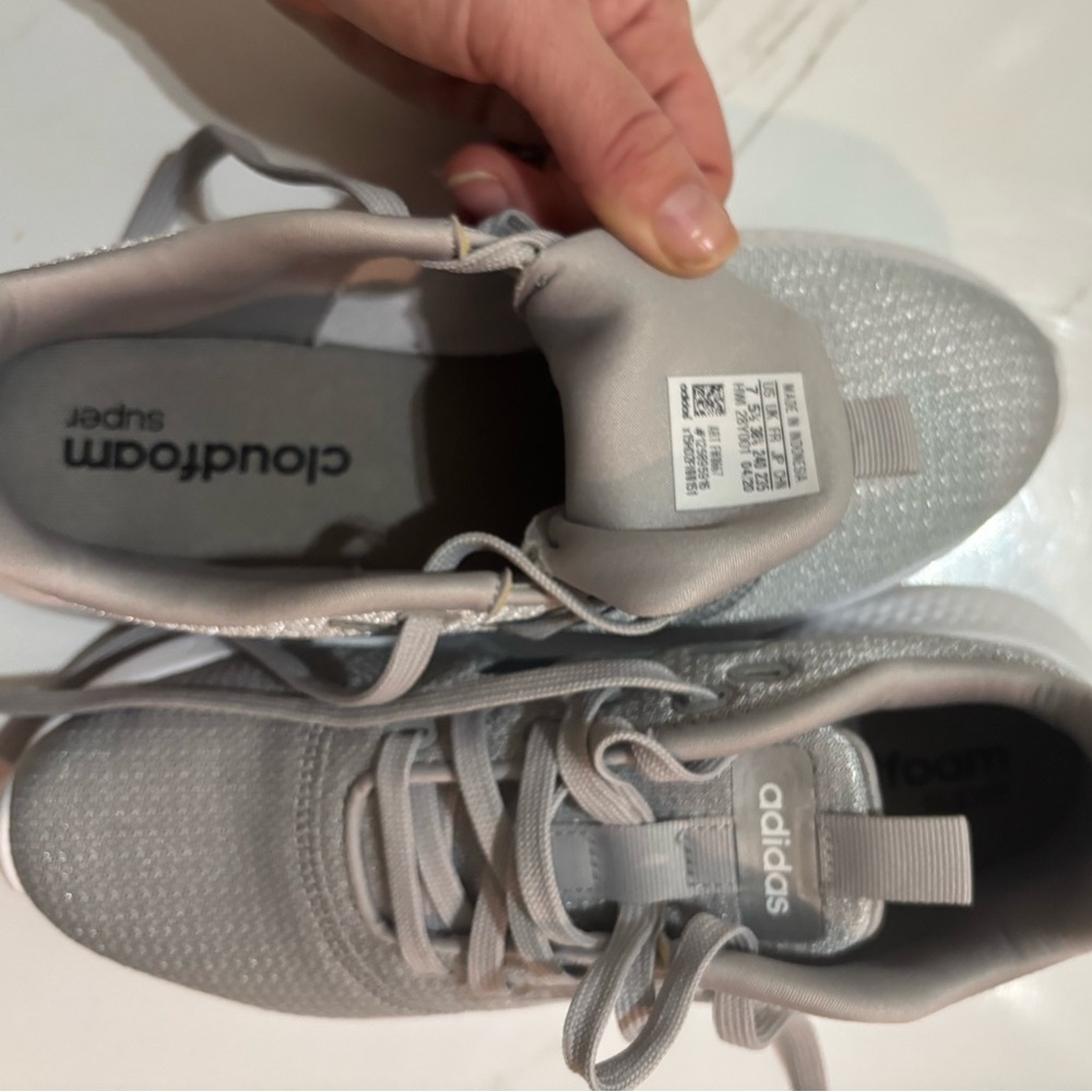 Women’s Adidas Cloudfoam Pure 2.0 'Grey Silver Metallic' - Picture 10 of 12